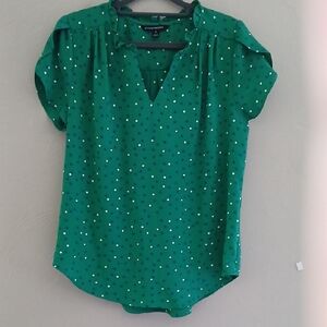 41 Hawthorn Emerald Blouse with White Dots